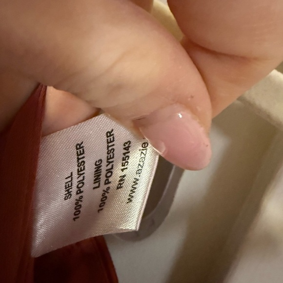 Azazie Bona A-line stretch satin bridesmaid dress in a rust/burnt orange 4 - Picture 4 of 8